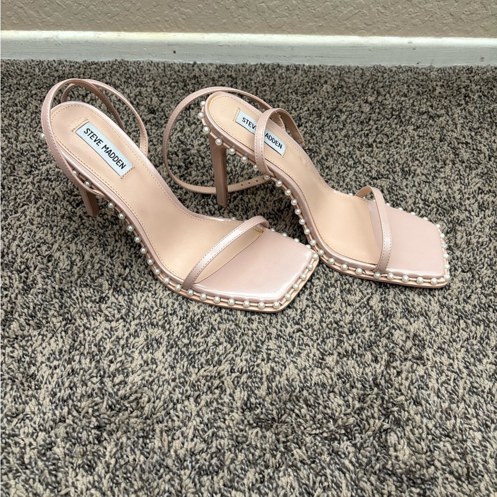 Steve Madden Blush Pink Heels with Pearl Accents